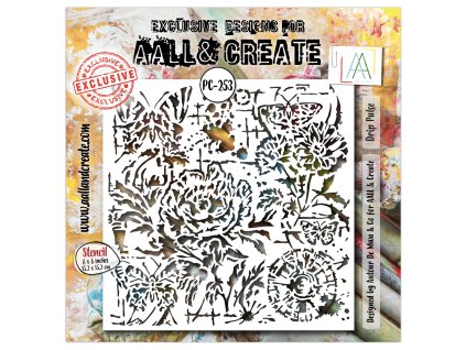 aall and create petal cipher 6x6 inch stencil drip