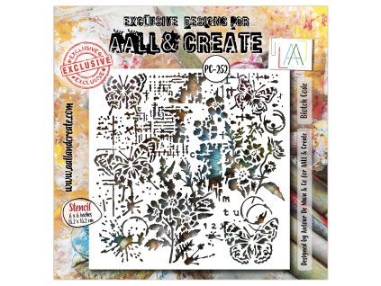 aall and create petal cipher 6x6 inch stencil blot