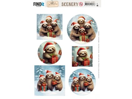 BBSC10124 HJ24801 Berries Beauties Scenery Christmas Sloth copy 700x991