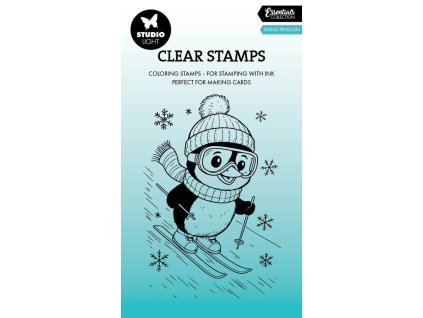 studio light skiing penguin essentials clear stamp 83 11zon