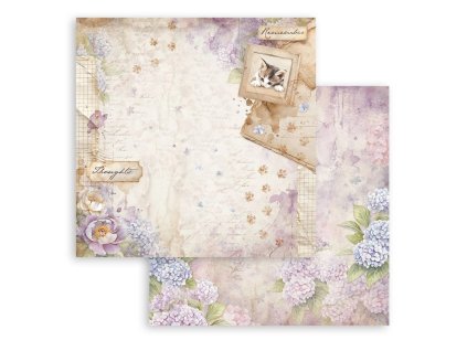 stamperia quiet days 12x12 inch paper sheet kitten 88 11zon