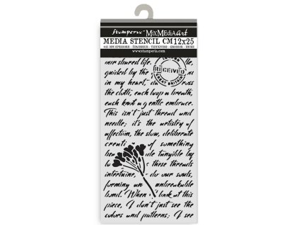 stamperia quiet days thick stencil 12x25cm manuscr 99 11zon