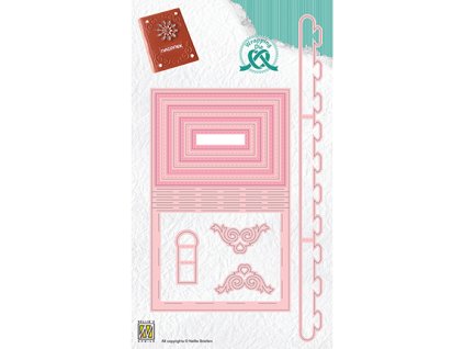 Vyřezávací šablona sada Vaessen Creative dárková krabička ve tvaru knihy 12ks