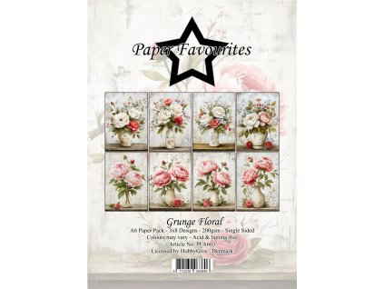 paper favourites grunge floral a6 paper pad pfa603 10 11zon