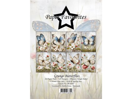 paper favourites grunge butterflies a6 paper pad p 13 11zon