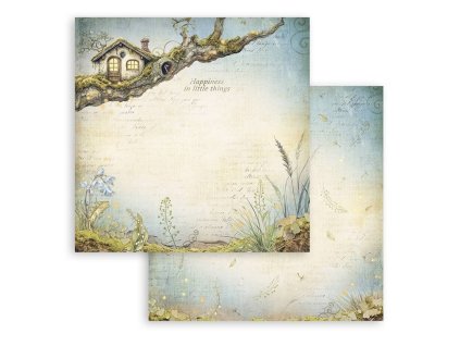SBB1057 Stamperia Hidden Grove 12x12 Paper Sheets Tags 3er Set