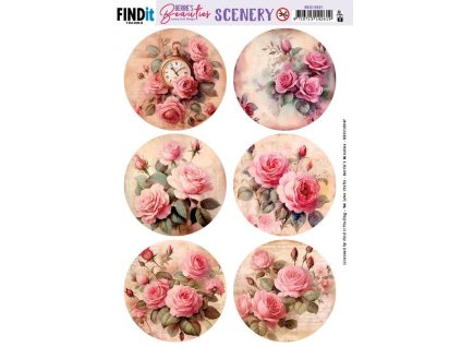 BBSC10047 Berries Beauties Scenery Pink Roses Round 700x991