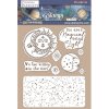 stamperia natural rubber stamp cosmos infinity sun