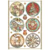 stamperia christmas greetings a4 rice paper rounds