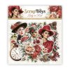 scrapboys lady in red double sided die cut element