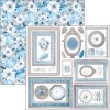 Sada oboustranných papírů Elegance of Blue 15x15cm