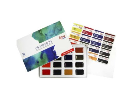 sada studentskych akvarelovych barev rosa 16ks 45822