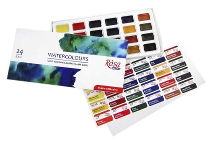 sada studentskych akvarelovych barev rosa 24ks 27582