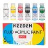 sada tekutych akrylovych barev meeden fluid 6x60ml 59706
