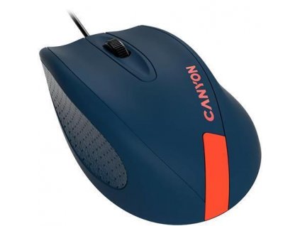 Myš "CM-11", modrá-oranžová, drátová, optická, USB, CANYON CNE-CMS11BR