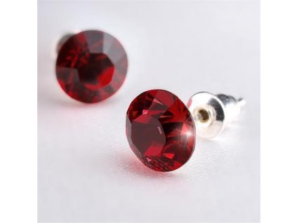 Náušnice SWAROVSKI® Crystals, siamově červená, 8 mm, ART CRYSTELA 1800XKE059