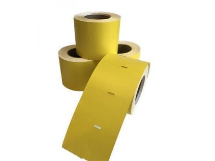 Regálový štítek, termo, 38 × 55 mm, ne-samolepicí, 600 ks/kotouč, žlutá