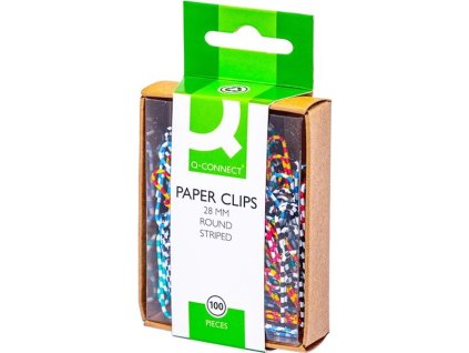 Kancelářské sponky Q-Connect 28 mm,mix barev,100ks