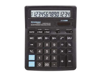 Stolní kalkulačka Donau - K-DT4141, 14-míst, černá