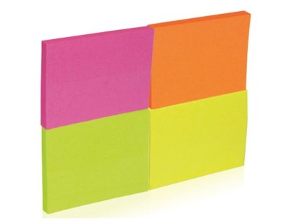 Bloček Donau, 38 x 51 mm, neonový, 4 ks