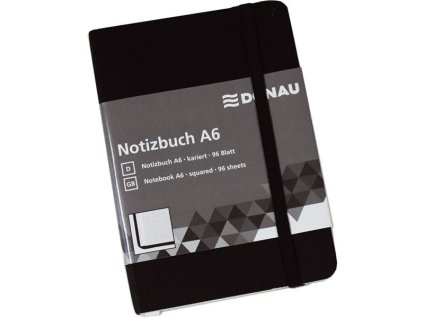 Zápisník DONAU, A6, čtverečkovaný, černý