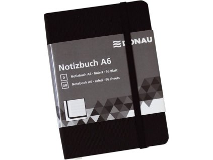 Zápisník DONAU, A6, linkovaný, černý