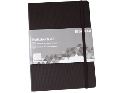 Zápisník DONAU, A5, linkovaný, černý