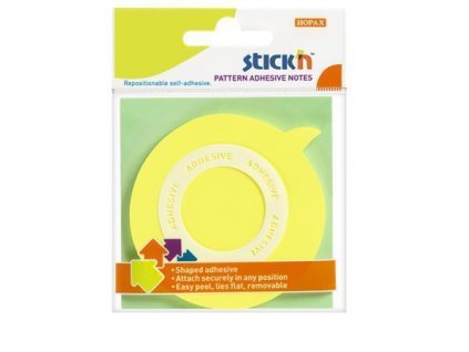 Samolepicí bloček ve tvaru bubliny, neonově žlutá, 50 listů, STICK N 21544