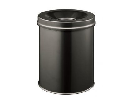 Odpadkový koš "Safe", černý, nehořlavý, kovový, kulatý, DURABLE