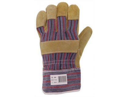 Pracovní rukavice z kůže (hovězí štípenka), velikost 10, šedá/červená