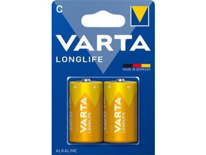 Baterie, C (malý monočlánek), 2 ks, VARTA "Longlife Extra"