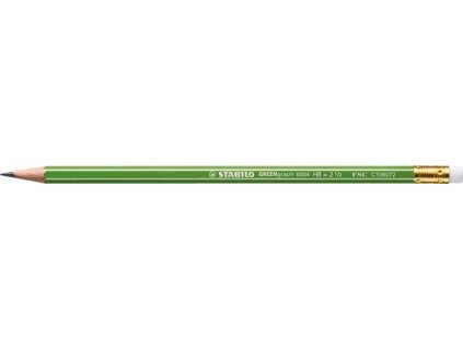 Grafitová tužka s gumou "Greengraph", HB, šestihranná, STABILO