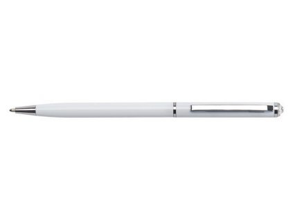 Kuličkové pero "SWS SLIM", bílá, bílý krystal SWAROVSKI®, 13 cm, ART CRYSTELLA® 1805XGS559