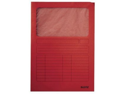 Desky s okénkem, červené, karton, A4, LEITZ