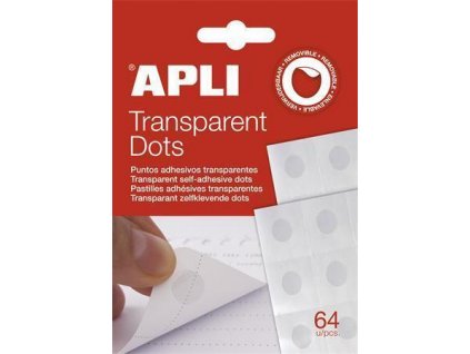 Lepící tečky "Transparent Dots", průhledné, odnímatelné, APLI