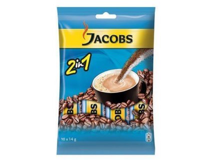 Instantní káva, 10x14 g, JACOBS, "2 v 1"