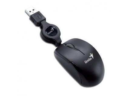 Myš, drátová, optická, malá velikost, USB, GENIUS "Micro Traveler", černá
