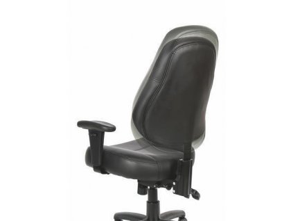 Kancelářská židle "Champion Plus", s nastavitelnými područkami, černá bonded kůže, černý podstavec,