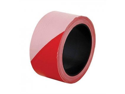 Bezpečnostní páska, nepřilnavá, 100 m, 5 cm, červeno-bílá
