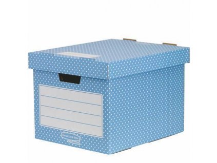 Úložný box "Style", modro-bílá, karton, 33,3x28,5x39 cm, FELLOWES