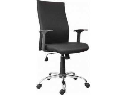Kancelářská židle "TEXAS", černá, chromovaný kříž, čalouněná