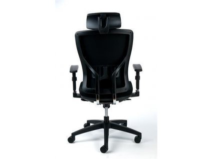 Manažerská židle "Greg", nastavitelné područky, textilní, černá, černá základna, MaYAH