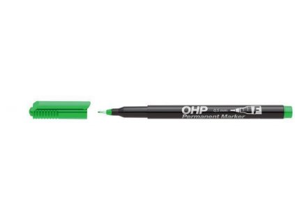Permanentní popisovač, OHP, F, zelená, 0,5mm, ICO