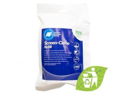 Čisticí ubrousky na obrazovky "Screen-Clene Refill", antistatické, náplň, 100 ks, AF SCR100R