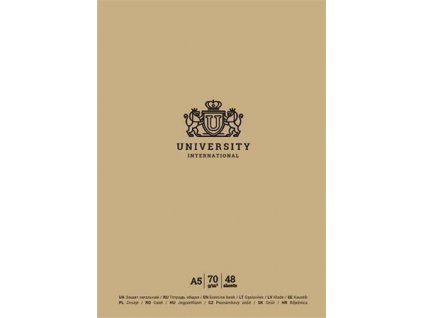 Sešit "University International", mix motivů, čtverečkovaný, A5, 48 listů, SHKOLYARYK A5-048-5210K