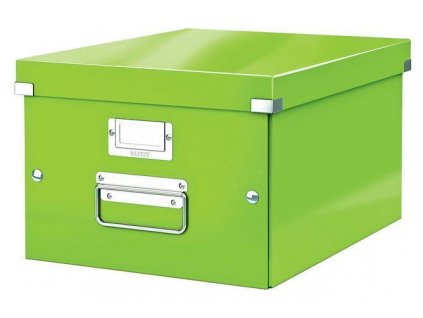 Krabice "Click&Store", zelená, lesklá, A4, LEITZ