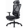Kancelářská otočná židle "Cope", černá, látkový potah, nastavitelná opěrka hlavy, podnožka