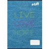 Sešit "Live-love-hope", 87-32, mix motivů, A4, čtverečkovaný, 32 listů, COOL BY VICTORIA