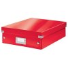 Organizační krabice "Click&Store", červená, vel. M, lesklá, laminovaný karton, LEITZ 60580026