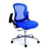 Ergonomická kancelářská židle, síť.textilie, síť.opěrák, chromovaná základna,  MaYAH,"Spirit",modrá